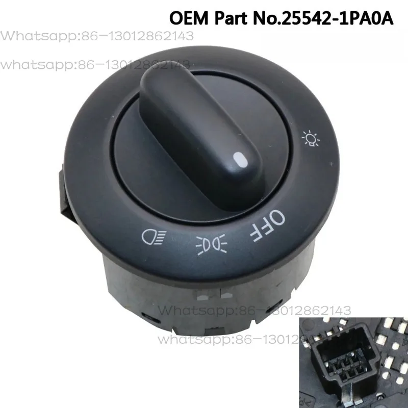 

Replacement Headlight Control Switch Replaces 25542-1PA0A 255421PA0A Compatible with Nissan NV1500 NV2500 NV3500 4.0L 2012-2019