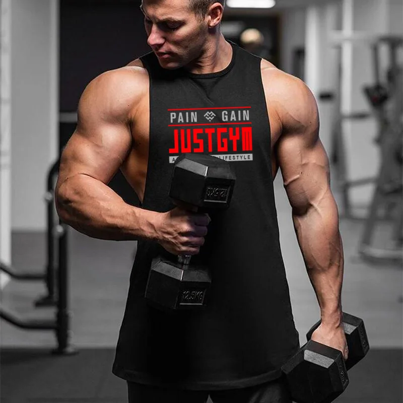 New Mens Clothing Gym Tank Top Muscle Sleeveless Sporing Shirt Korean Workout Print Comfortable Singlets Fashion Fitness Vest