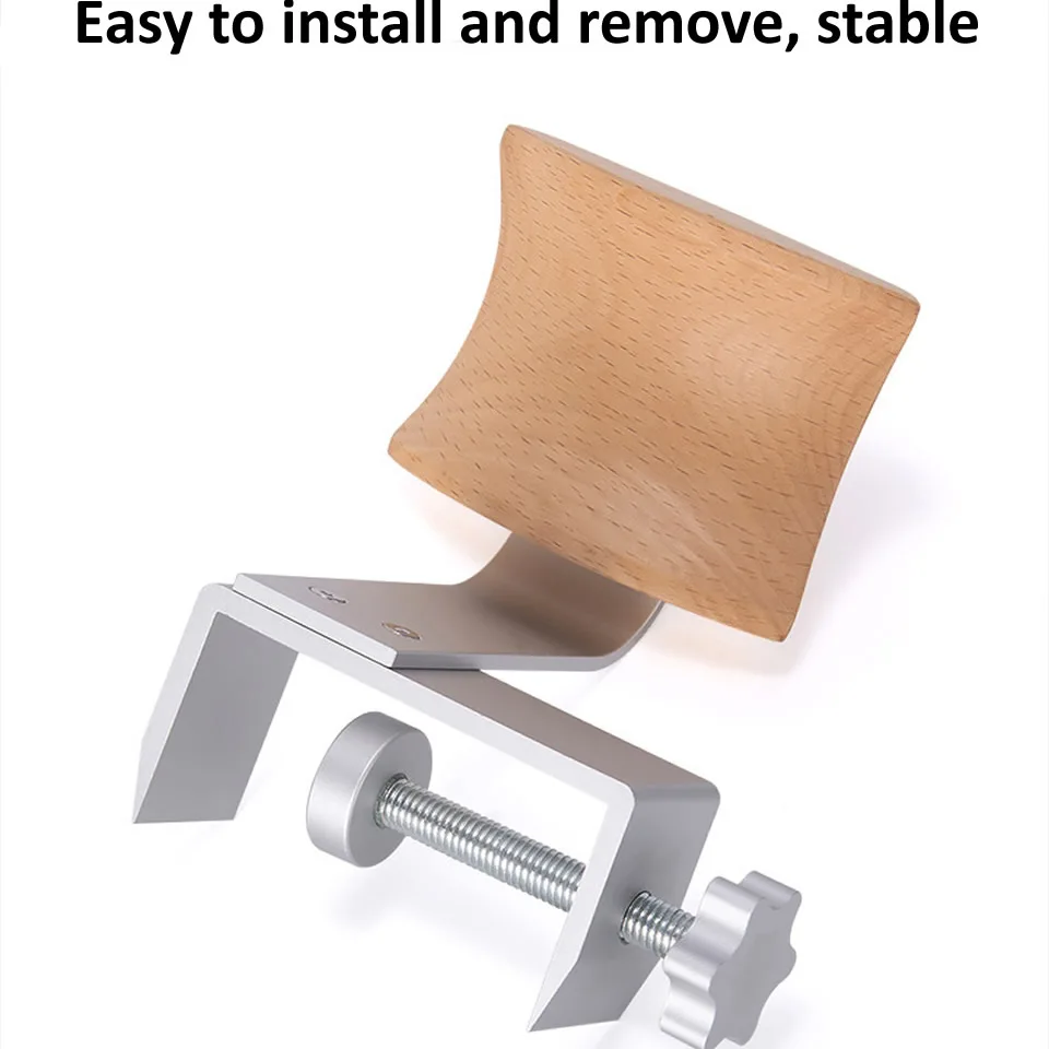 Soporte Auriculares Madera y Aluminio con Clip para Escritorio - imagen 4