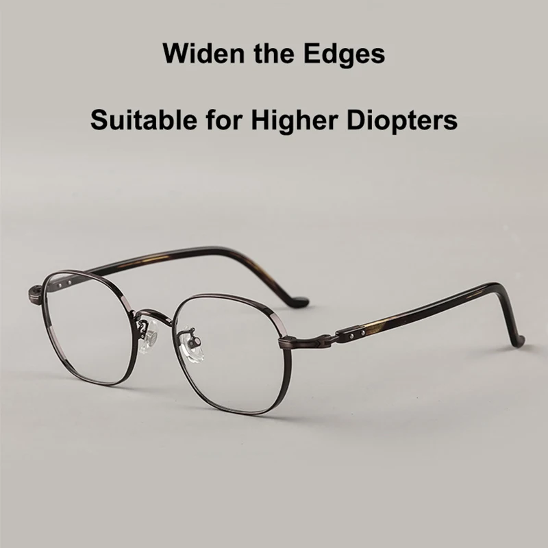 Japanese Designer Replica Pure Titanium Square Element Glasses Ultralight Circle Korean Style Man Rivet Temple Design Eyeglass