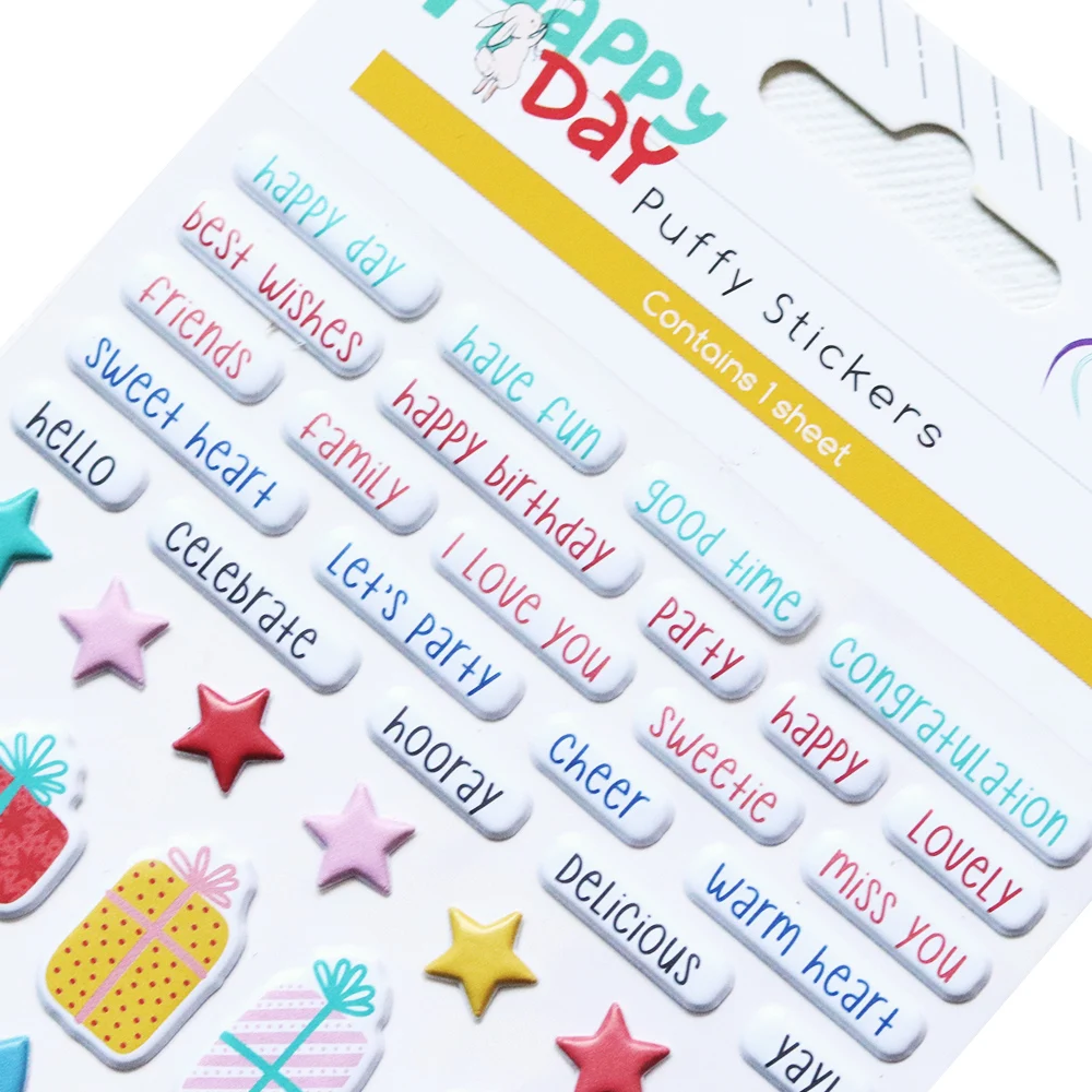 Creative Path Puffy Mini Scrapbooking Journaling Sticker Wiederverwendbare Kleine Vase Stern Herz Motivierende Sätze Deko-Sticker – Detail 8