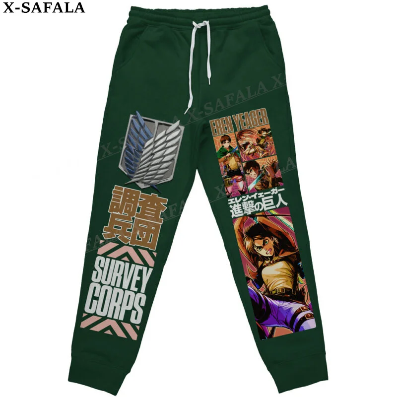 Attack On Titan Anime 3D Print Trousers Men Women Sweatpants Drawstring Long Joggers Spring Autumn Sports Pants-3