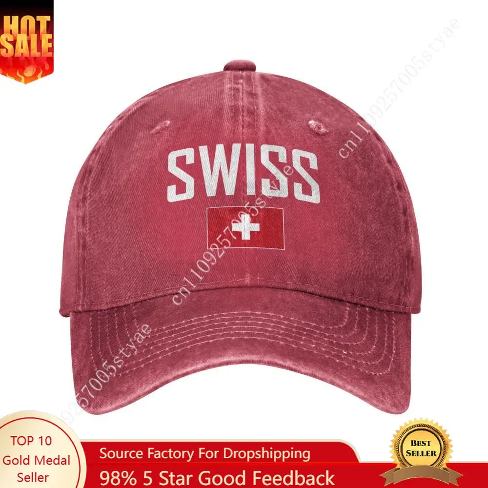 

Switzerland SWISS Flag Cap Man Woman Baseball Hat Fashion Sunhat Adjustable Hip Hop Hats Trucker Caps Cool Outdoor Snapback Hats