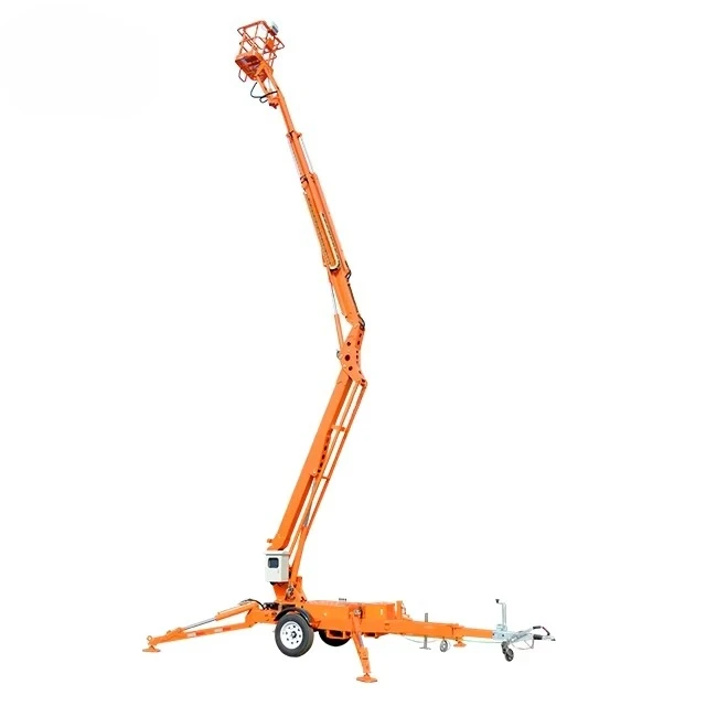 CE Certified Hydraulic Articulated Towable Boom Lift Cherry Picker For Towing