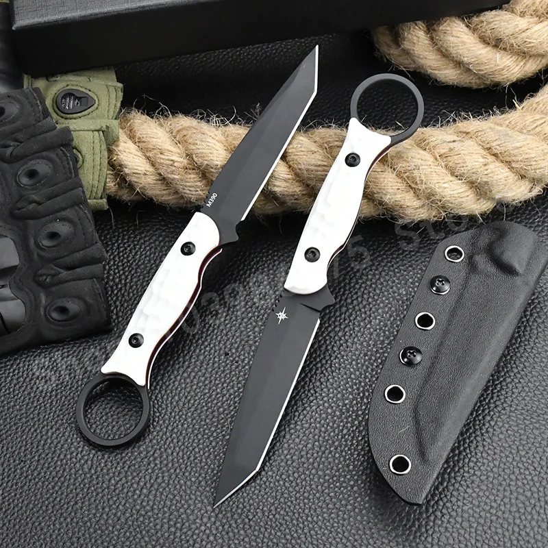 TO/OR Sharp Straight Knife 8Cr13Mov Blade G10 Handle Suitable for Jungle Camping and Explorations Practical Cutting Knife
