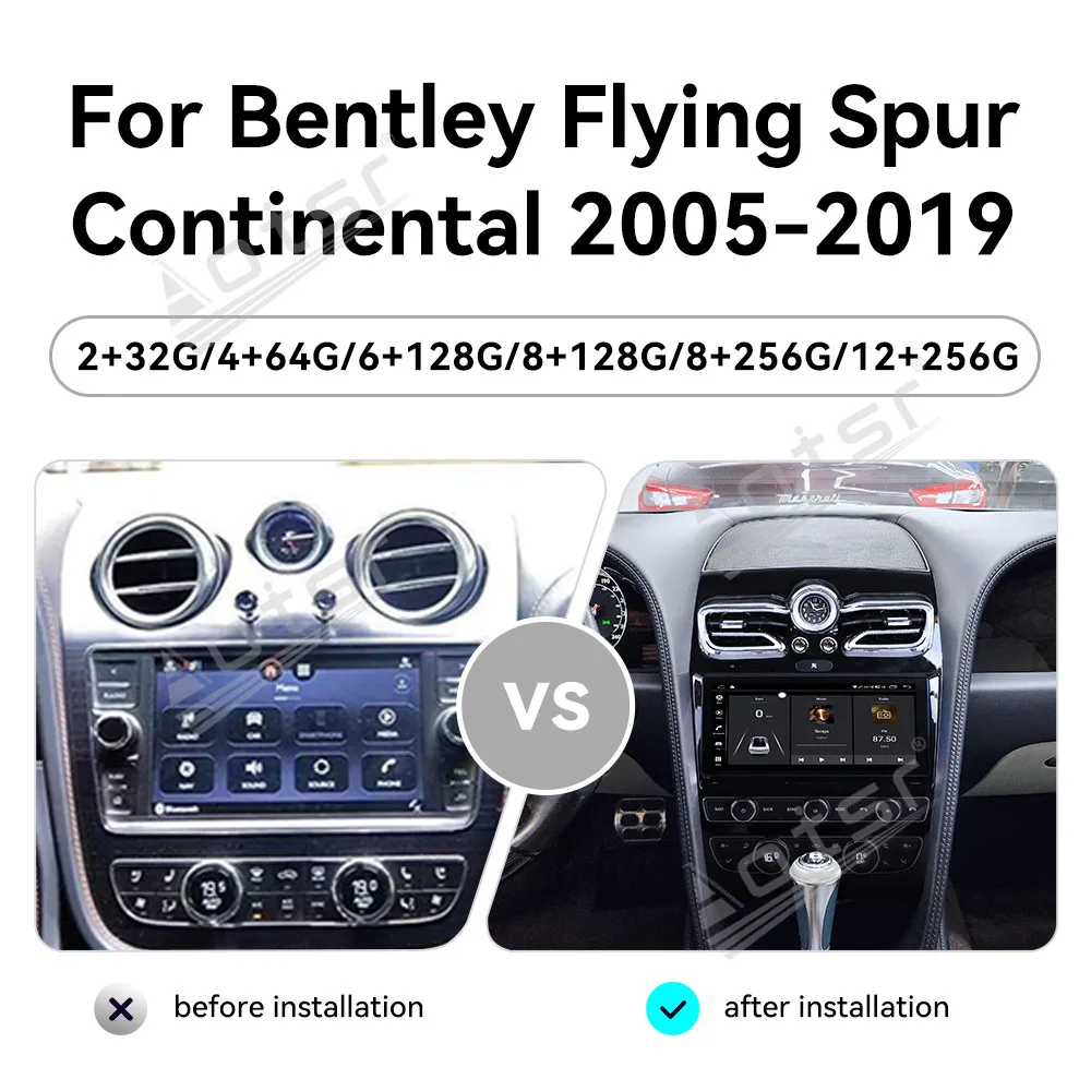 10.9 Inch Android 14 Car Radio For Bentley Flying Spur Continental 2005-2019 Carplay GPS Multimedia Player Stereo Head Unit