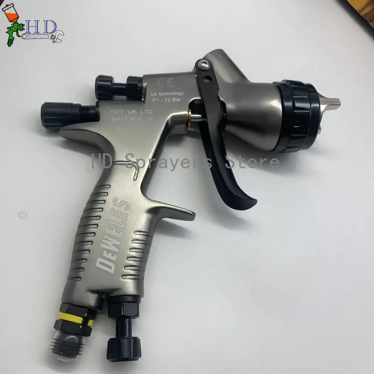 Grey pattern Spray Gun TE20 1.3MM Nozzle 600ML CUP HVLP Paint Tool for Devilbiss