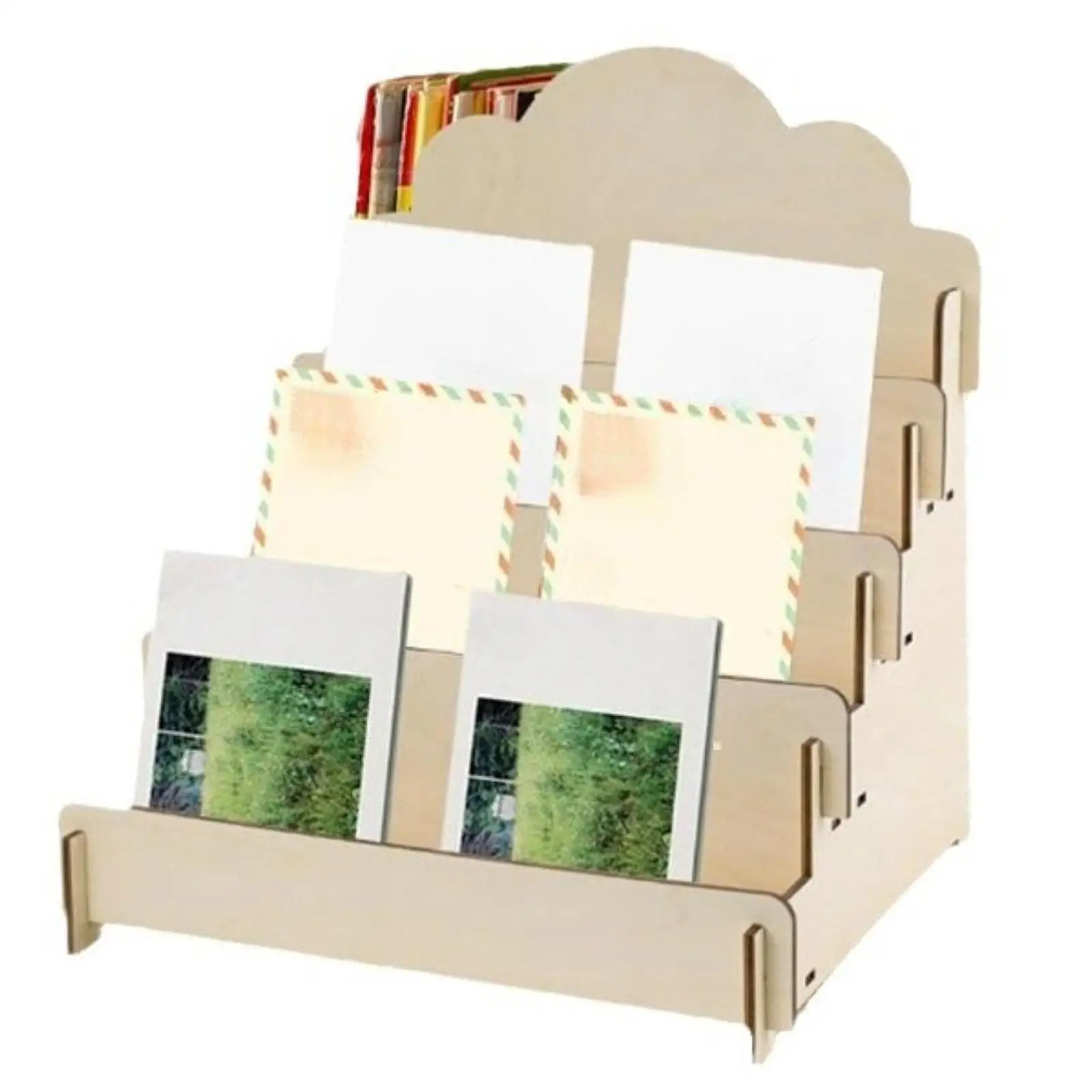 Greeting Card Display Stand Sports Cards Stand 4 Tier Easy Installation Greeting Card Rack for Coasters Bookshelves Bookmarks