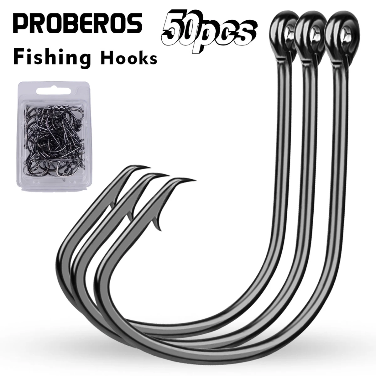 Proberos 50 Stück/Box Hochkarbon-Stahl Oktopus-Haken Starke Zugkraft Scharfe Angelhaken