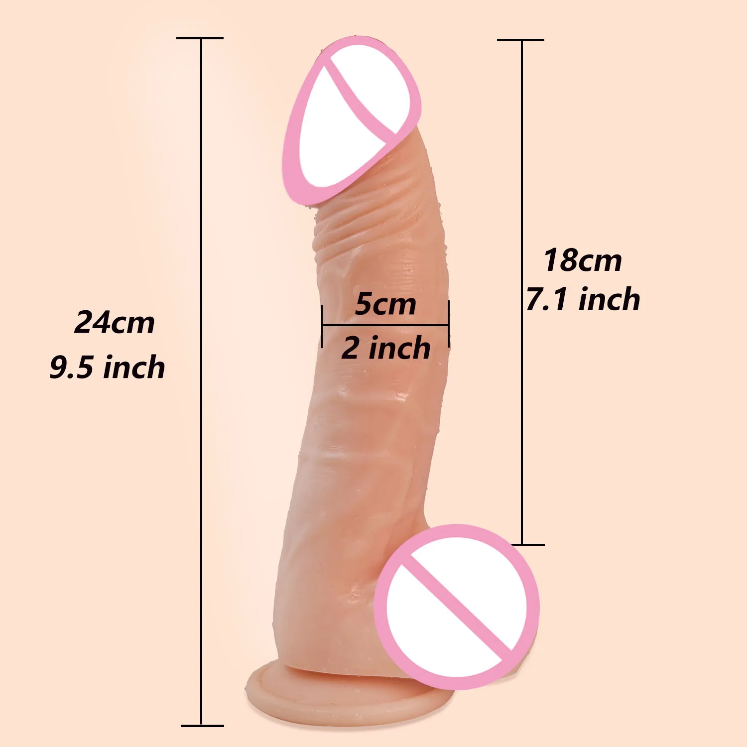 Dildo Realista para Mulheres, Pênis Grande, Plug Anal, Ventosa, Vagina Feminina Adulta, Orgasmo, Masturbação Sex Toys, 9.5"