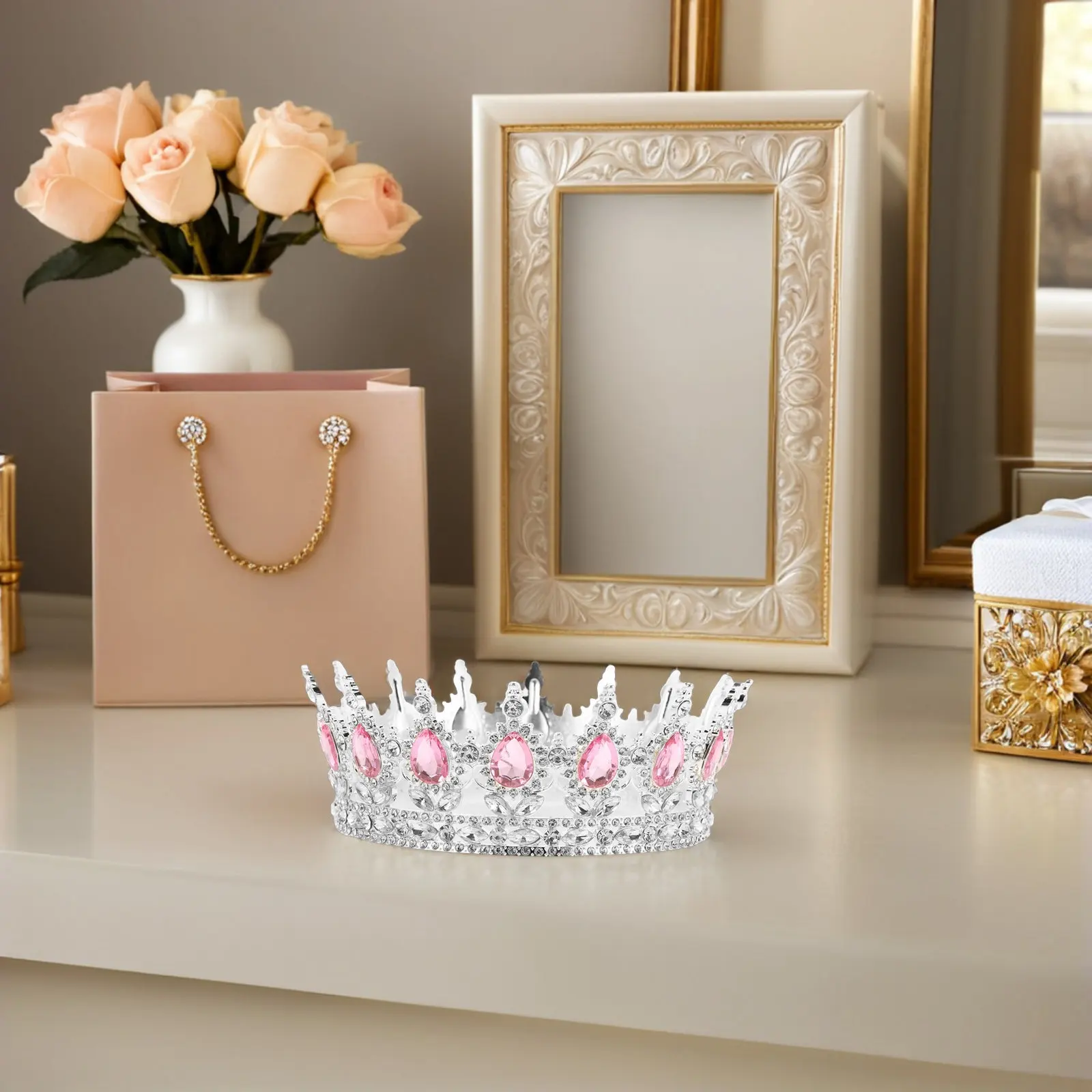 Luxury Baroque Wedding Crown for Bride Rhinestone Crystal Leaf Design Bridal Headwear Tiara Vintage Royal Hair Accessory Retro