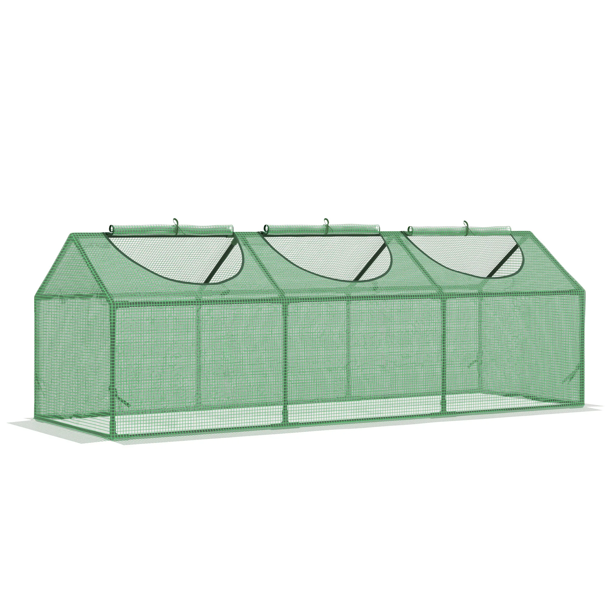 Mini serre verte avec fenêtres à enroulement, couverture de protection en PE pour jardin et balcon, serre à tomates et jardinière hivernale avec protection imperméable et résistante aux UV