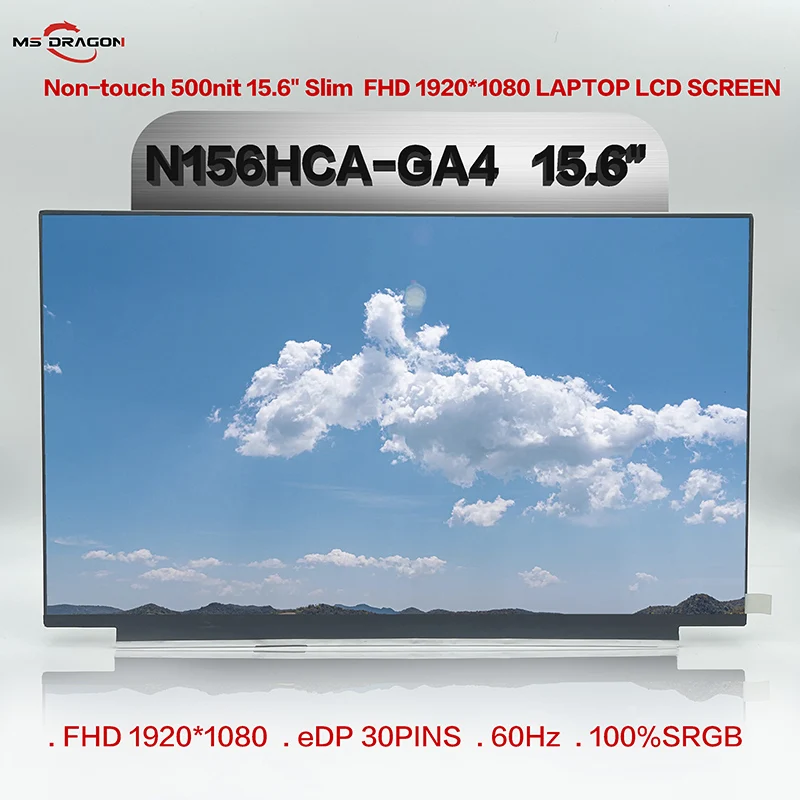 15.6'' FHD Laptop LCD Screen Extactly N156HCA GA4 Fit NV156FHM N4R 500 Luminance 100%SRGB FHD Display Matrix 1920*1080 EDP 30PIN