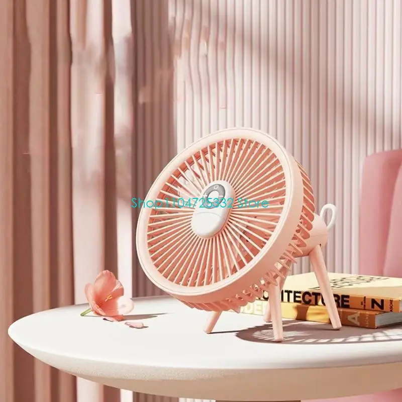 P5EA Desk Fan USB Rechargeable Portable Fan with Remote Control 4 Speed Camping Fan