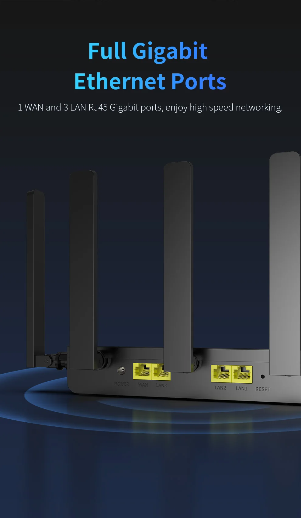 Comfast 3000 Мбит/с Wi-Fi6 Беспроводной маршрутизатор MESH 2,4G/5,8G 5dBi Антенна 5*1000 Мбит/с WAN/LAN Гигабитный порт СБРОСА/Кнопка MESH