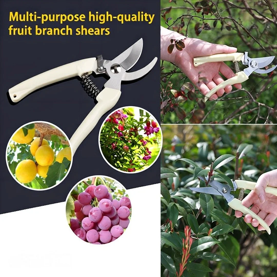 Garden Pruning Shears Stainless Steel Fruit Picking Scissors Multipurpose Tree Branch Floral Pruner Hand Clippers
