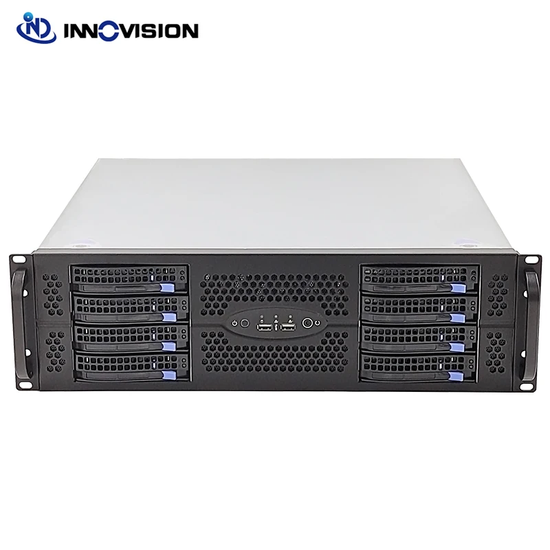 New Designed Hotswap 3U 8Bay Compact Stroage Server Chassis 550MM 8 HDD Bays Rack Server Computer Case Support ATX Power Supply