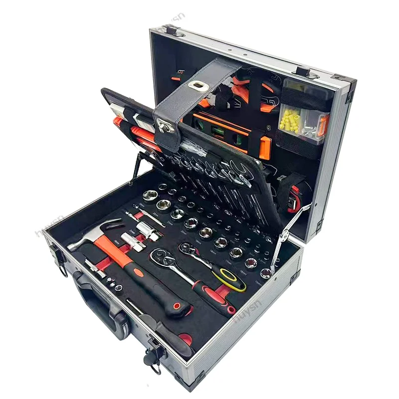 

Carbon Steel Hand Tool Set for Car Repair OEM Option in Hard Case with Adjustable Wrenches and Car Repair Tool Box