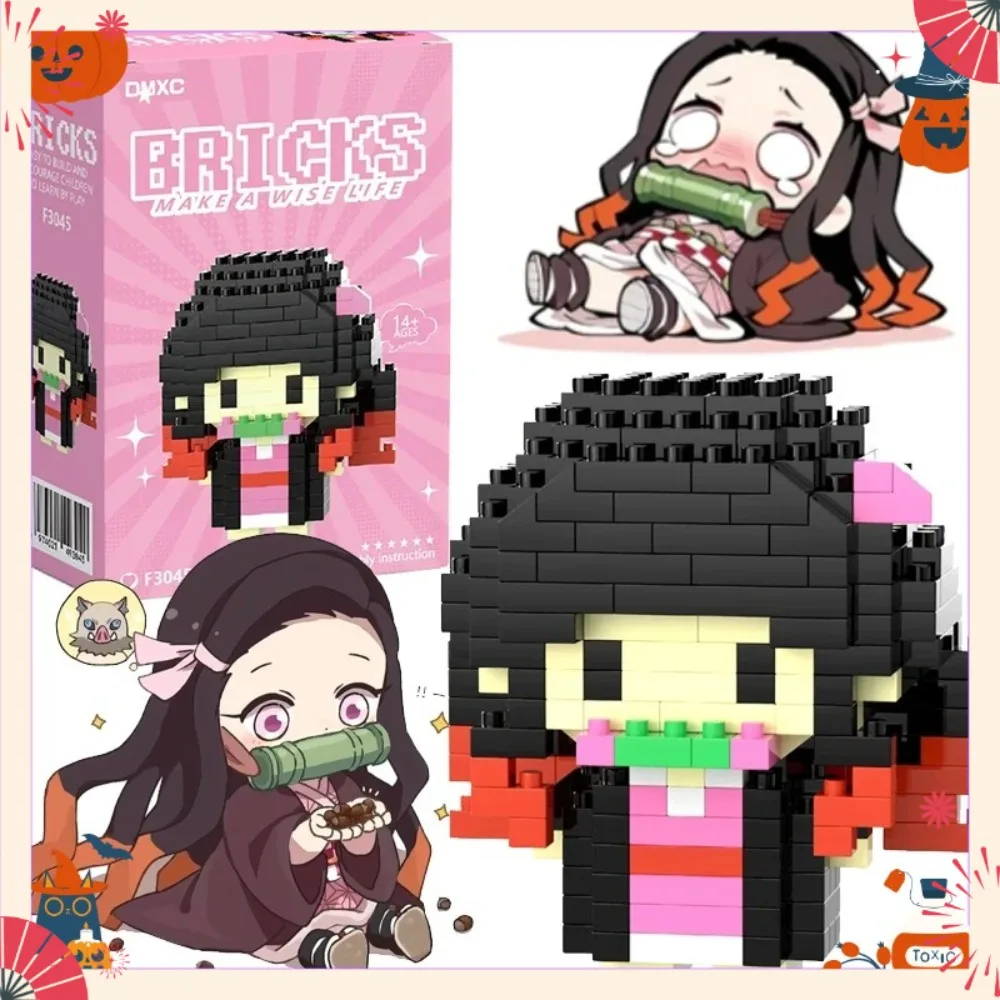 @Demon Slayer Block Micro-Bausteine Kamado Tanjirou Nezuko Tomioka Giyuu Anime-Figur Zusammengebaute Blöcke Desktop-Dekoration Geschenke