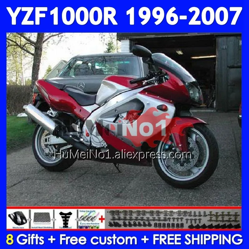 Silvery Red Thunderace For YAMAHA YZF 1000R YZF1000R 96 97 98 99 00 01 354No.0 YZF-1000R 2002 2003 2004 2005 2006 2007 Fairing