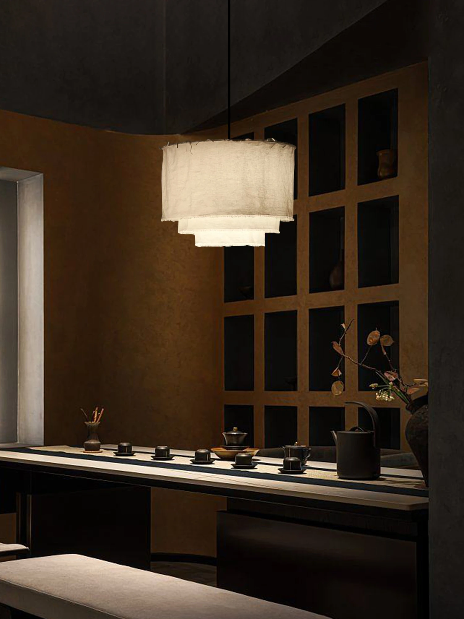 ثريا مطعم على طراز القرون الوسطى الفرنسية طراز وابي سابي مصمم غرفة الشاي بار الإقامة المنزلية فندق غرفة خاصة قماش راقي La