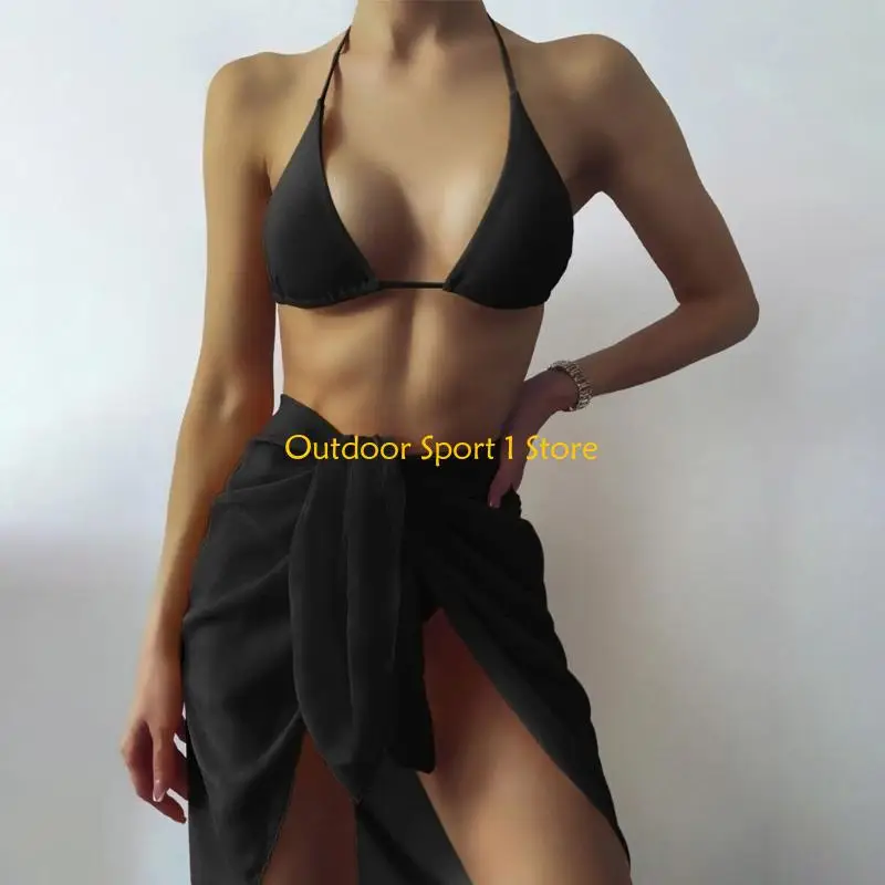 

A0KA Beach Sarong Pareo for Womens Chiffon Semi-Sheer Swimsuit Cover-Ups Side Tie Short Wrap Skirt for Swimwear Bathing Suit