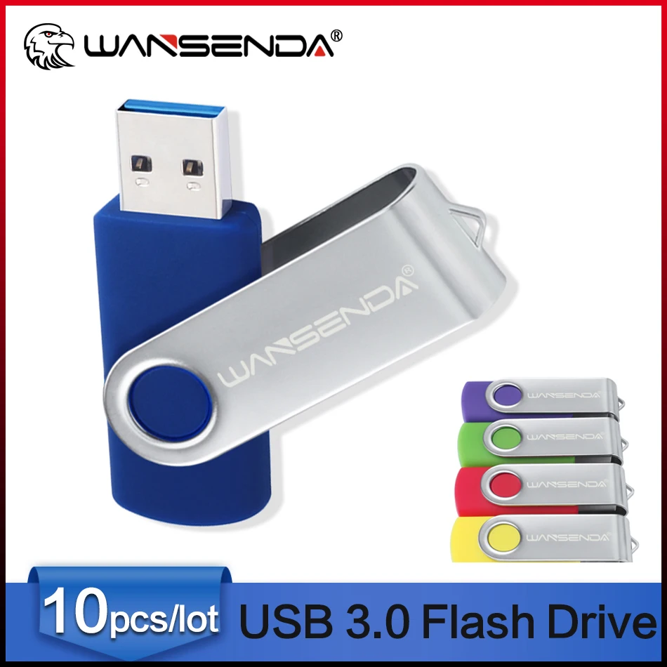 

Wholesale 10Pcs/Lot WANSENDA USB Flash Drive 8/16/32/64GB U Stick 3.0 ThumbDrive 128GB 256GB Portable Pendrive for PC/Laptop