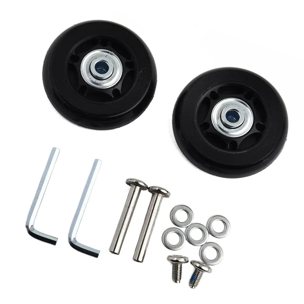 1Set Luggage Wheel Suitcase Replacement Wheels Black With Screw Wear Mute Load-bearing 40/43/54/60/64/70mm Tool Part