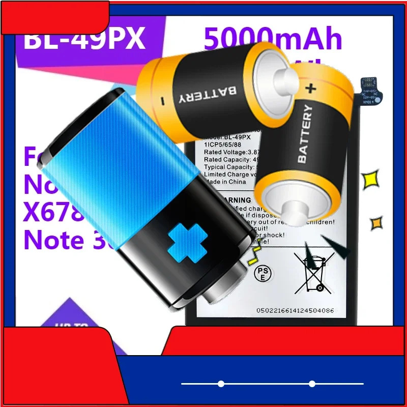

Сменный аккумулятор BL-49PX емкостью 5000 мАч для Infinix Note 30 Pro X678B Note 30, аккумуляторы для мобильных телефонов