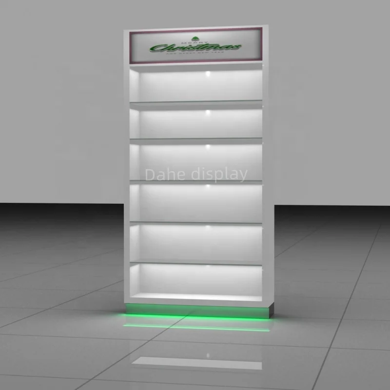 

Custom. Custom Design Tall Display Cabinet Smoke Store Display LED Shop Display Cabinet with Top