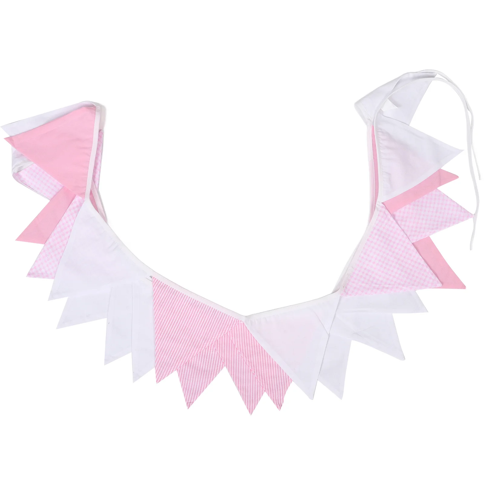

1pc Cotton Triangle Flags Bunting Banner Washable Reusable Fabric Garland Decoration For Birthday Wedding Christmas Baby