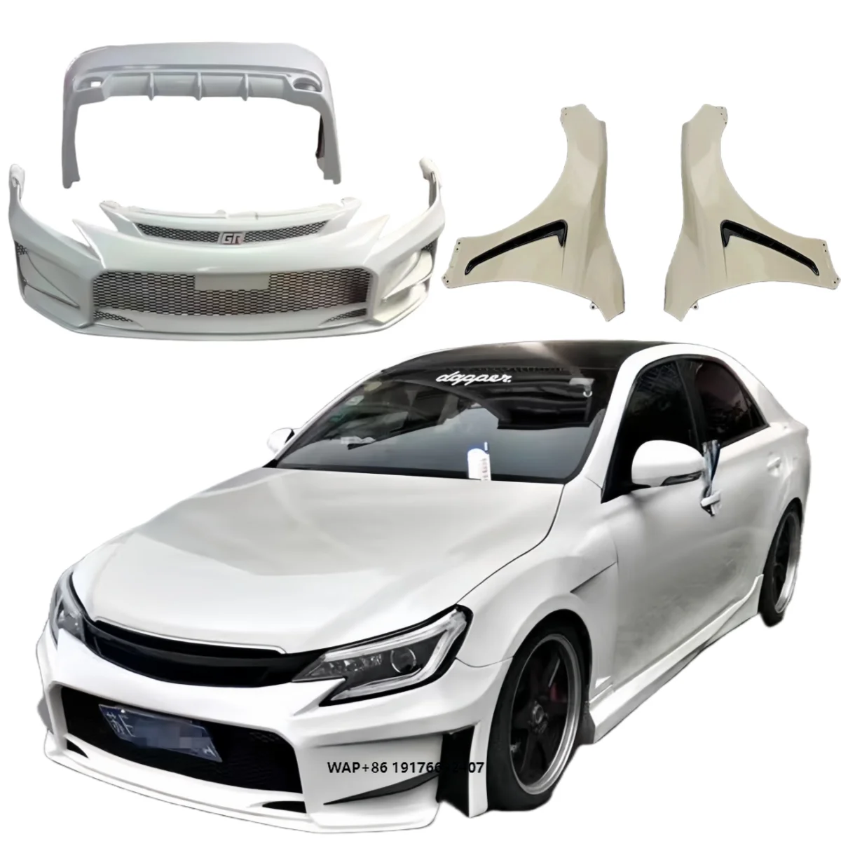 

Perfect Fitment forToyota Mark X Reiz Car Body Kits Front Rear Bumper Side Skirts GR Style 2013-2017 Car Bumpers