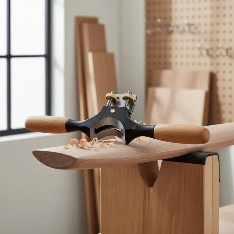 Spoke Shave Round - 凹型スポークシェーブ 人間工学に基づいたハンドル ラウンドプレーン 木製ダボシェイパー 調整が簡単 DIY愛好家のための調整可能なスポークシェーブ
