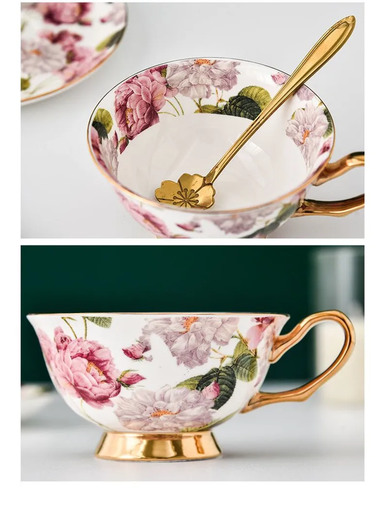 Novetly and Beautiful Coffee Cup and Saucer Spoon Set Bone China English Afternoon Tea Cup Black Tea Set Home Party Coffeeware - view 3