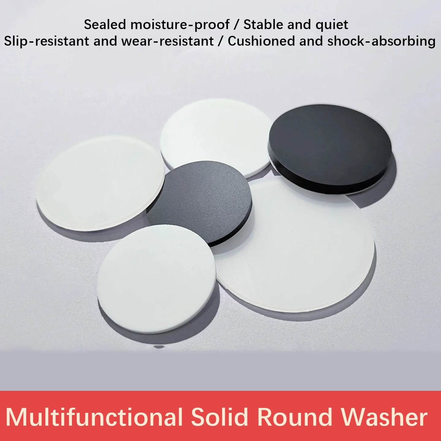 10-50pcs Silicone Solid Round Gasket 1.5mm Thick, Flat Washer Seal & O-Ring, High-Temp Resistant Circular Pad for Sealing.