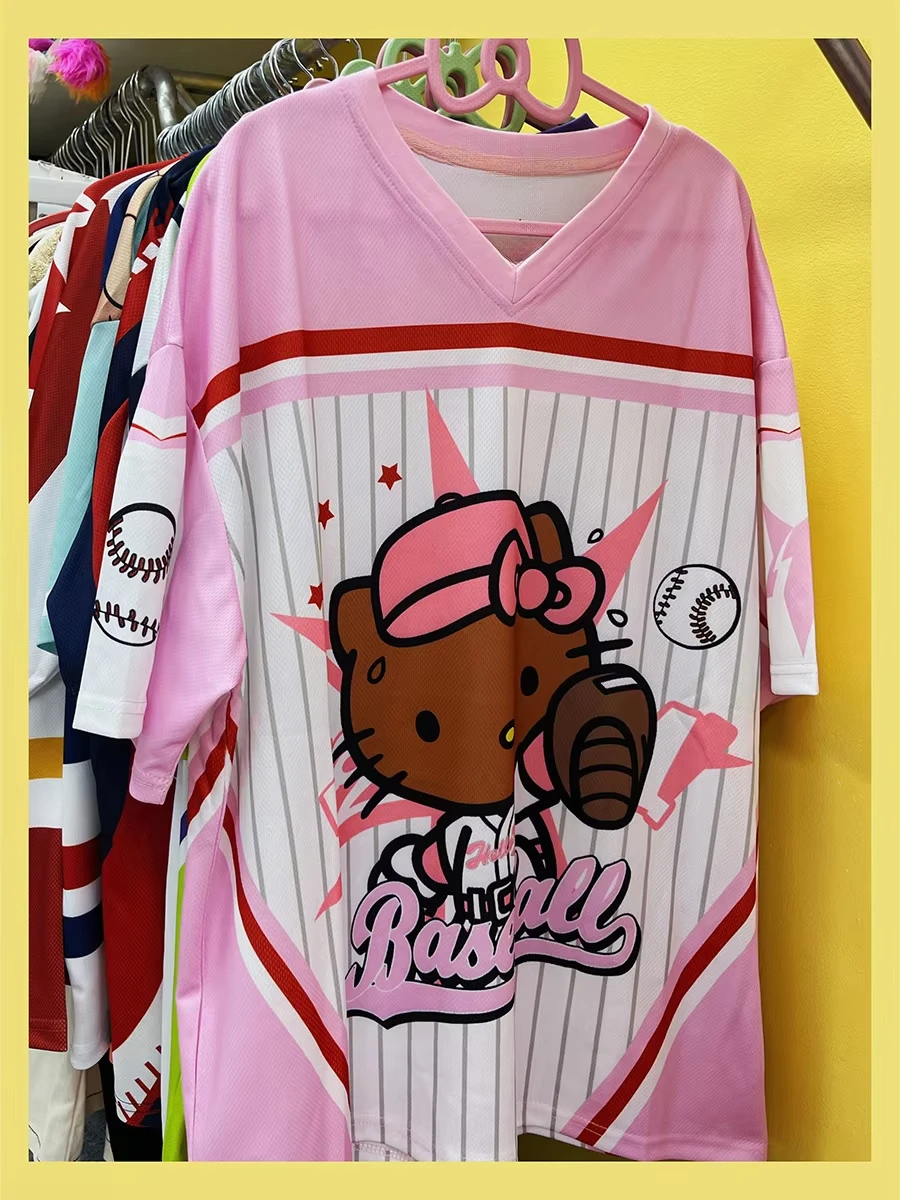 (DOMIO)Men Tshirt Sanrio HelloKitty Sportswear Tshirt Loose Casual Fashion Tshirt Kid Short Sleeve T-shirt Men Clothing Tshirt image 2