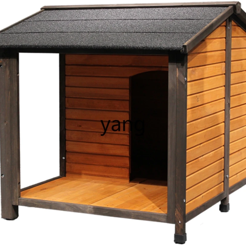 LMM Solid Wood Dog House Anti-Corrosion Rain Drying Large, Medium and Small Dogs Dog Removable Washable Villa