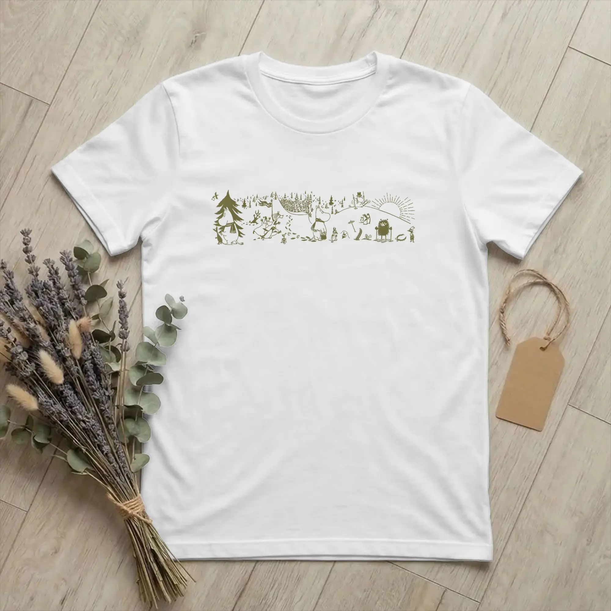 Harajuku Moomings Olive Winter Sports Games T Shirt Men Round Neck Short Sleeve Tops Cotton Summer Tops Shirts