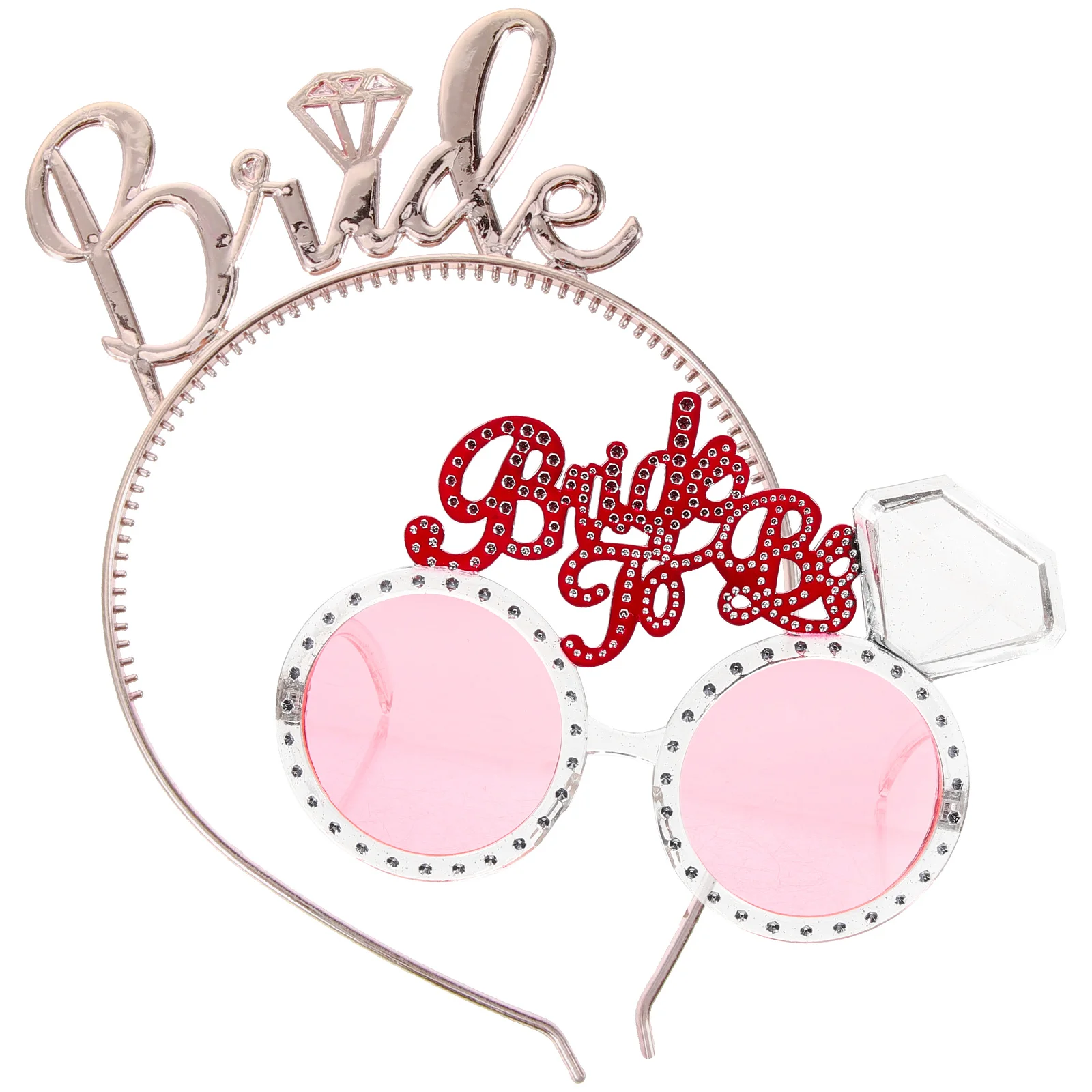 

1 set Bride Glasses Rose Gold Headb Bachelorette Party Wedding Shower Eyewear Accessories Lightweight Durable Portable