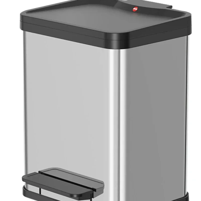 Large capacity 17L stainless steel dry and wet sorting trash can