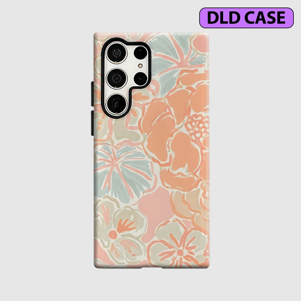 Peach Blossom Whisper Phone Case for Samsung Galaxy S26 S25 Ultra S24 S23 Ultra Plus Shockproof Double Layer Tough Back Cover