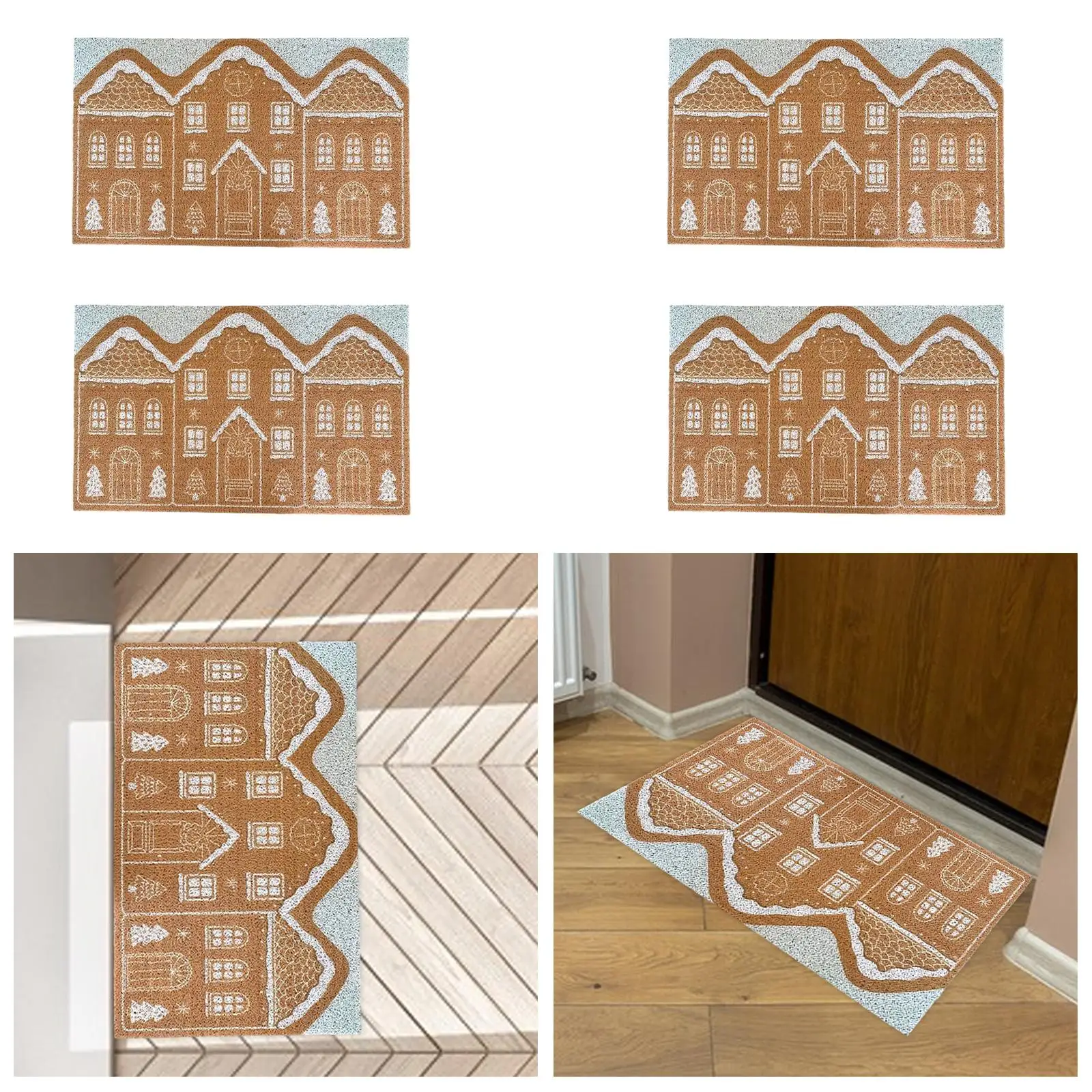 Christmas Welcome Doormat Front Door Mat for Outdoor Indoor Entryway Hallway