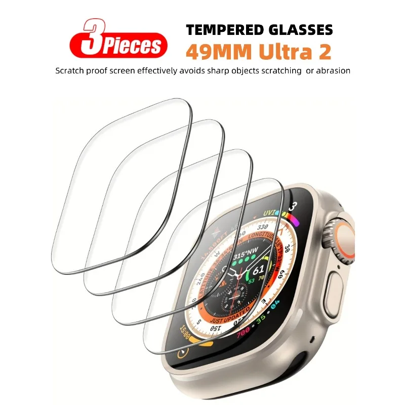 Soft HD Clear Scratch-Resistant Tempered Glass For Apple Watch Ultra 1/2 49mm Screen Protector Film For iWatch Ultra 49mm Cover