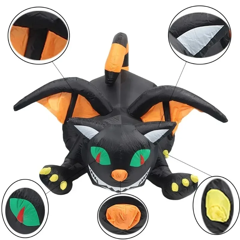 6FT Illuminazione natalizia Decorazioni di Halloween Drago con ali LED incorporati Prop Outdoor Indoor Party Prato Cortile Decorazioni da giardino