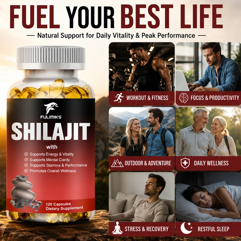 FULIMIKS Shilajit 6550MG Capsules with Ashwagandha & Ginseng, Supports Energy, Stamina, Immunity, Brain Function & Healthy Aging view 3
