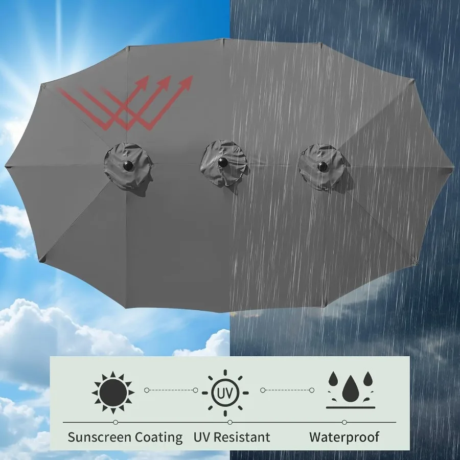 12 ضلع مظلة بديلة لإطار مظلة الفناء على الوجهين بطول 13 قدم غير متضمن #3