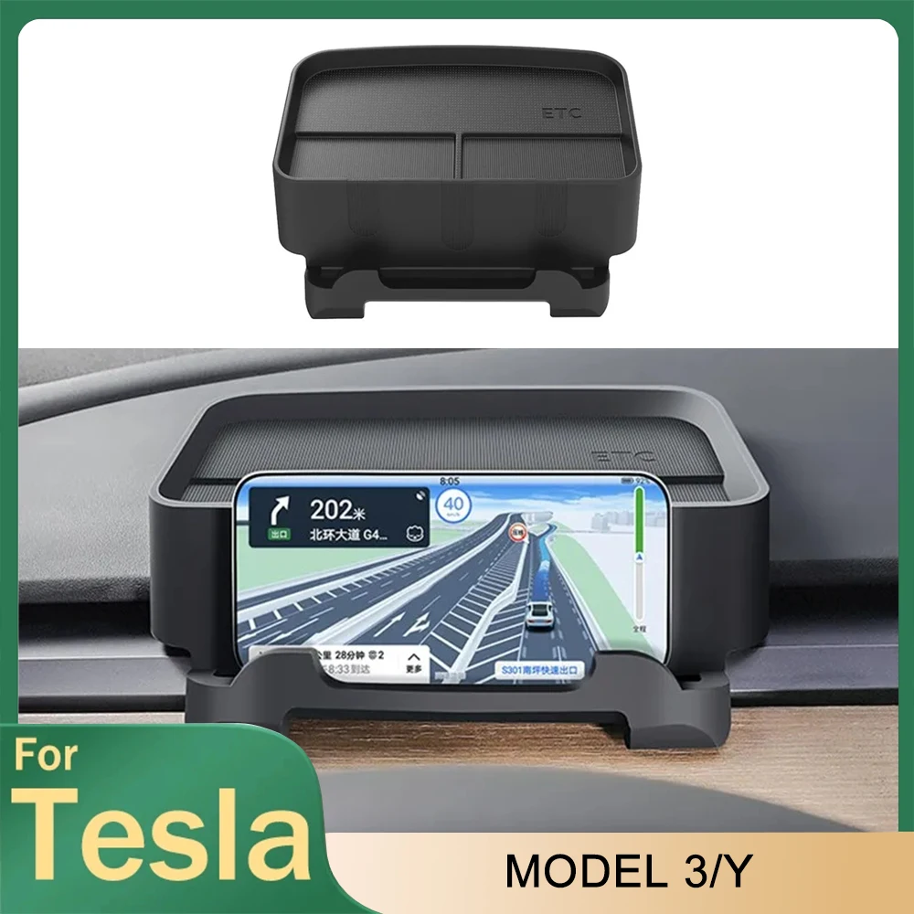 2024 Dashboard Storage Box For Tesla Model 3 Model Y Silicone Glasses Key Tray Center Console Bracket Storage Case Accessories