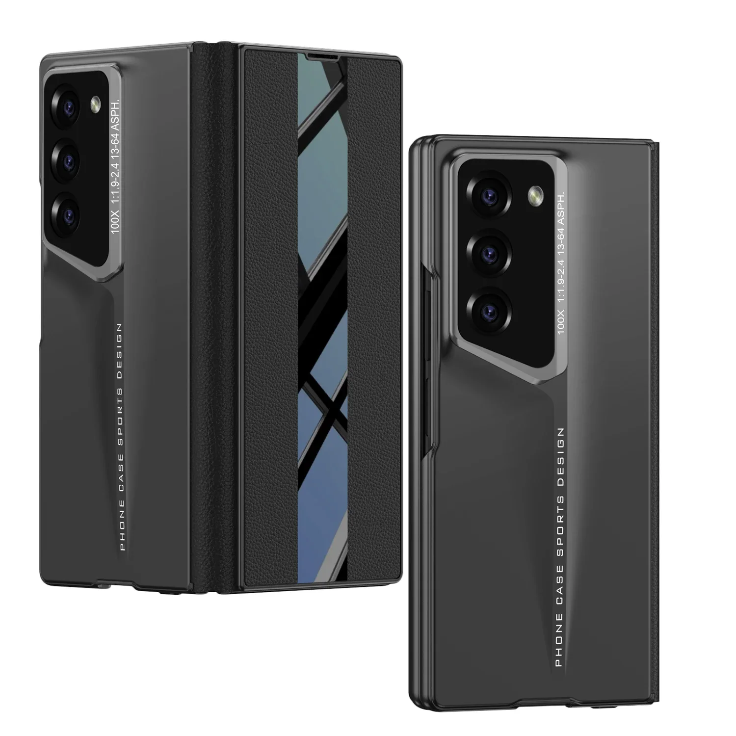 

For Samsung Galaxy Z Fold 6 5 Case Plain Leather Fold Front Screen Glass Protective Flip Holder Cover For Galaxy Z Fold6 Cases