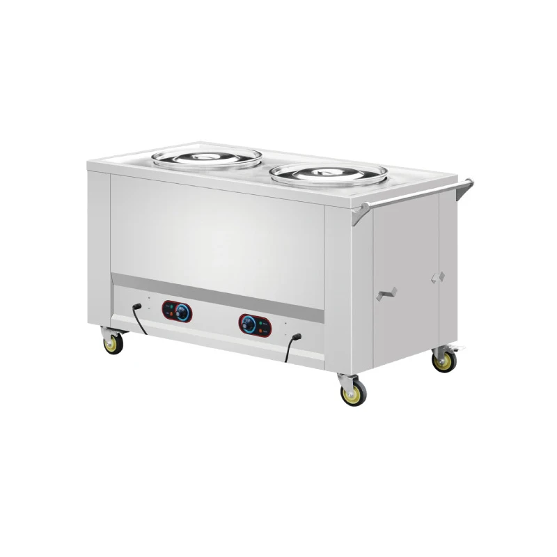 Kommerzieller Kochwagen aus 304-Stahl, tragbare Live-Kochstation zum Braten und Eintopf