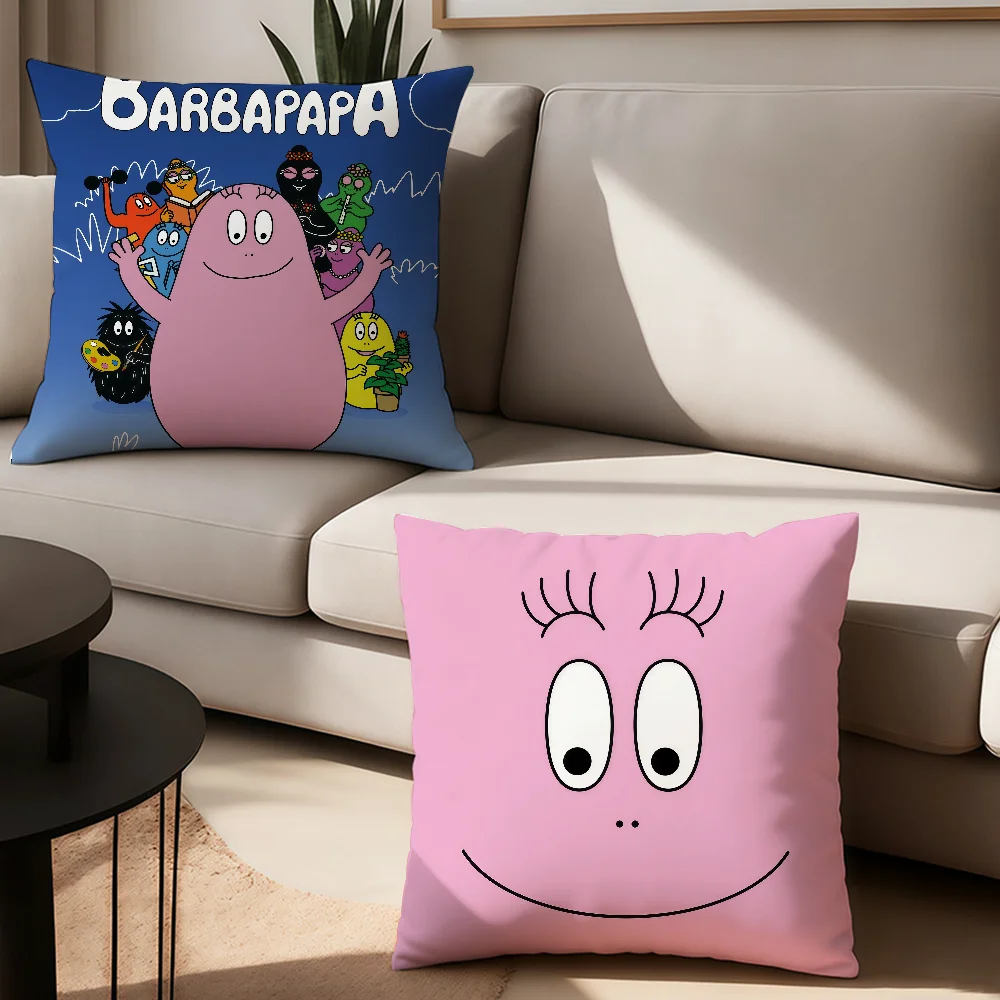 Cartoon B-Barbapapa Pillow Case Office Cushions Suitable For Sofa Car Bedroom Decorative Cushion Cover
